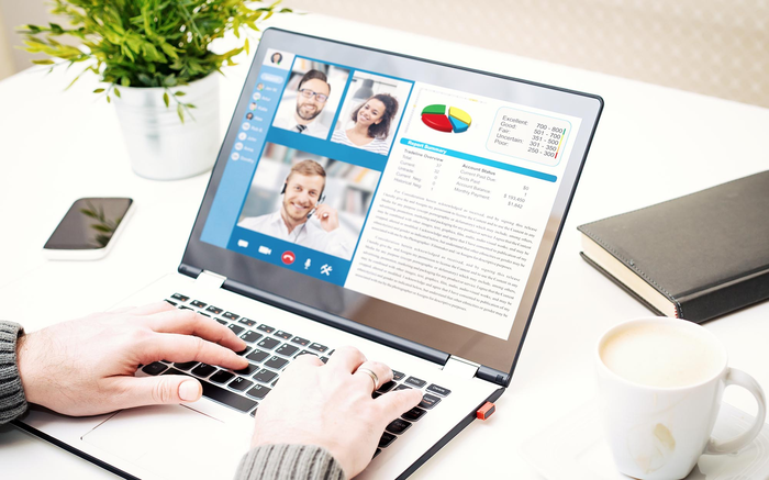 Virtuelles Meeting Team